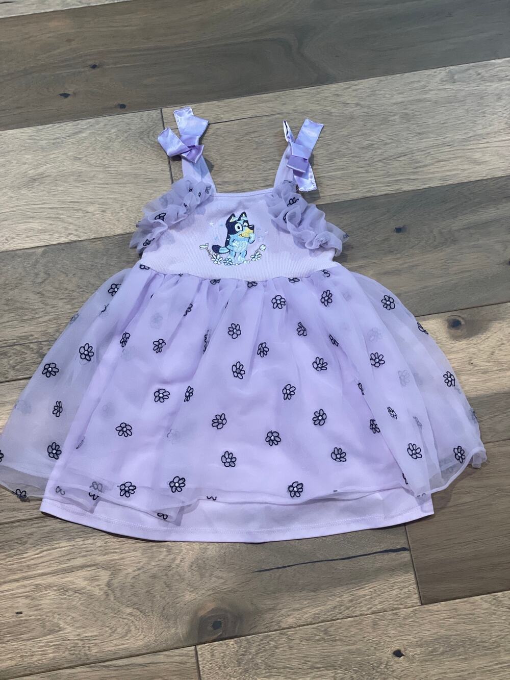 Bluey Toddler Girls' Tulle Tutu Dress 4T Lavender Embroidered